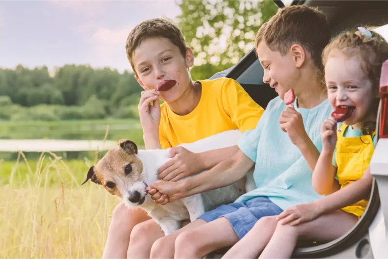 Kids enjoying ice cream